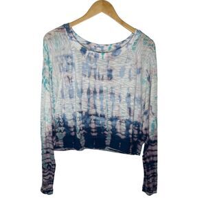 Hard Tail tie dye cropped knit top dolman sleeve small